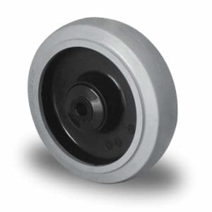 Cascoo Rad Edelstahl Gummi grau | 100 mm - 160 kg | Kugellager