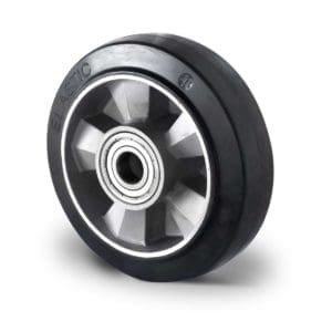 Cascoo Rad Schwerlast Gummi schwarz | 125 mm - 300 kg | Doppel-Kugellager