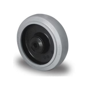 Cascoo Rad Edelstahl Gummi grau | 125 mm - 200 kg | Kugellager