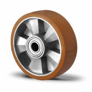 Cascoo Rad Schwerlast Polyurethan braun | 160 mm - 600 kg | Doppel-Kugellager