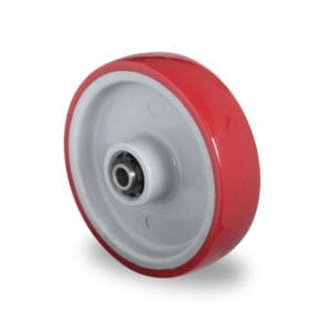 Cascoo Rad Edelstahl Polyurethan rot | 160 mm - 300 kg | Gleitlager