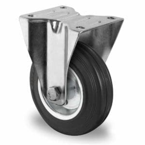 Cascoo Bockrolle Vollgummi schwarz | 100 mm - 75 kg | Rollenlager
