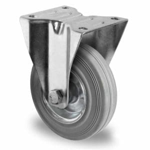 Cascoo Bockrolle Vollgummi grau | 125 mm - 100 kg | Rollenlager