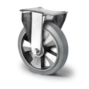 Cascoo Bockrolle Schwerlast Gummi grau | 125 mm - 300 kg | Doppel-Kugellager