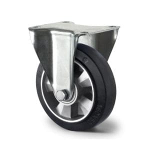 Cascoo Bockrolle Schwerlast Gummi schwarz | 160 mm - 400 kg | Doppel-Kugellager
