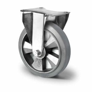 Cascoo Bockrolle Schwerlast Gummi grau | 200 mm - 500 kg | Doppel-Kugellager