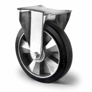 Cascoo Bockrolle Schwerlast Gummi schwarz | 200 mm - 500 kg | Doppel-Kugellager