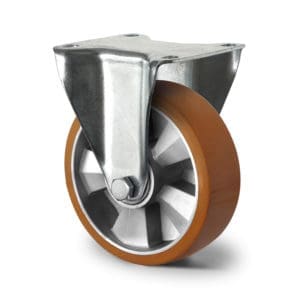 Cascoo Bockrolle Schwerlast Polyurethan braun | 125 mm - 400 kg | Doppel-Kugellager