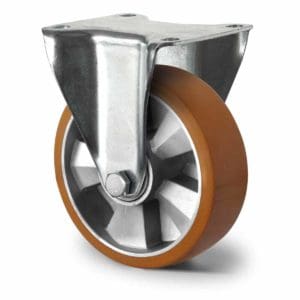 Cascoo Bockrolle Schwerlast Polyurethan braun | 160 mm - 600 kg | Doppel-Kugellager