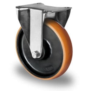 Cascoo Bockrolle Schwerlast Polyurethan braun | 160 mm - 400 kg | Doppel-Kugellager