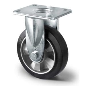 Cascoo Bockrolle Schwerlast Gummi schwarz | 125 mm - 300 kg | Doppel-Kugellager