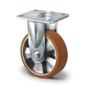 Cascoo Bockrolle Schwerlast Polyurethan braun | 125 mm - 500 kg | Doppel-Kugellager