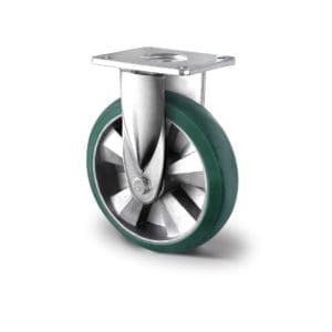 Cascoo Bockrolle Schwerlast PUlastic grün | 160 mm - 600 kg | Doppel-Kugellager