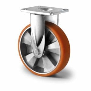 Cascoo Bockrolle Schwerlast Polyurethan braun | 200 mm - 800 kg | Doppel-Kugellager