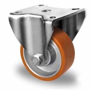 Cascoo Bockrolle Schwerlast Polyurethan braun | 80 mm - 180 kg | Doppel-Kugellager
