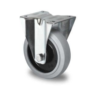 Cascoo Bockrolle Gummi grau | 100 mm - 200 kg | Kugellager