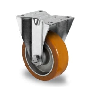 Cascoo Bockrolle Polyurethan braun | 100 mm - 250 kg | Doppel-Kugellager