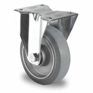 Cascoo Bockrolle Gummi grau | 125 mm - 250 kg | Doppel-Kugellager