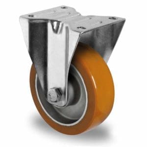 Cascoo Bockrolle Polyurethan braun | 125 mm - 300 kg | Doppel-Kugellager