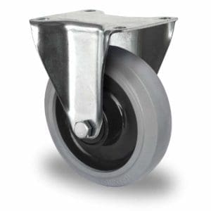 Cascoo Bockrolle Gummi grau | 160 mm - 300 kg | Doppel-Kugellager
