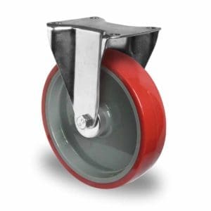 Cascoo Bockrolle Polyurethan rot | 200 mm - 350 kg | Rollenlager