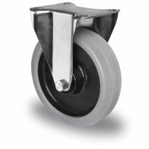 Cascoo Bockrolle Gummi grau | 200 mm - 350 kg | Doppel-Kugellager