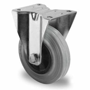 Cascoo Bockrolle Vollgummi grau | 200 mm - 205 kg | Rollenlager