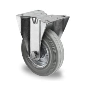 Cascoo Bockrolle Vollgummi grau | 200 mm - 205 kg | Rollenlager