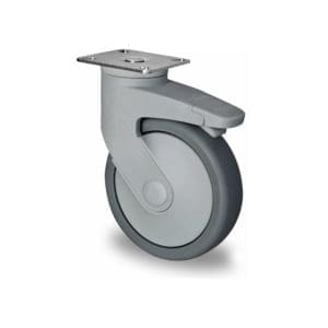 Cascoo Lenkrolle mit Bremse TPE | 100 mm - 100 kg | Kugellager